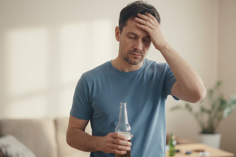 Отравление алкоголем Мужчина отравился алкоголем дома
